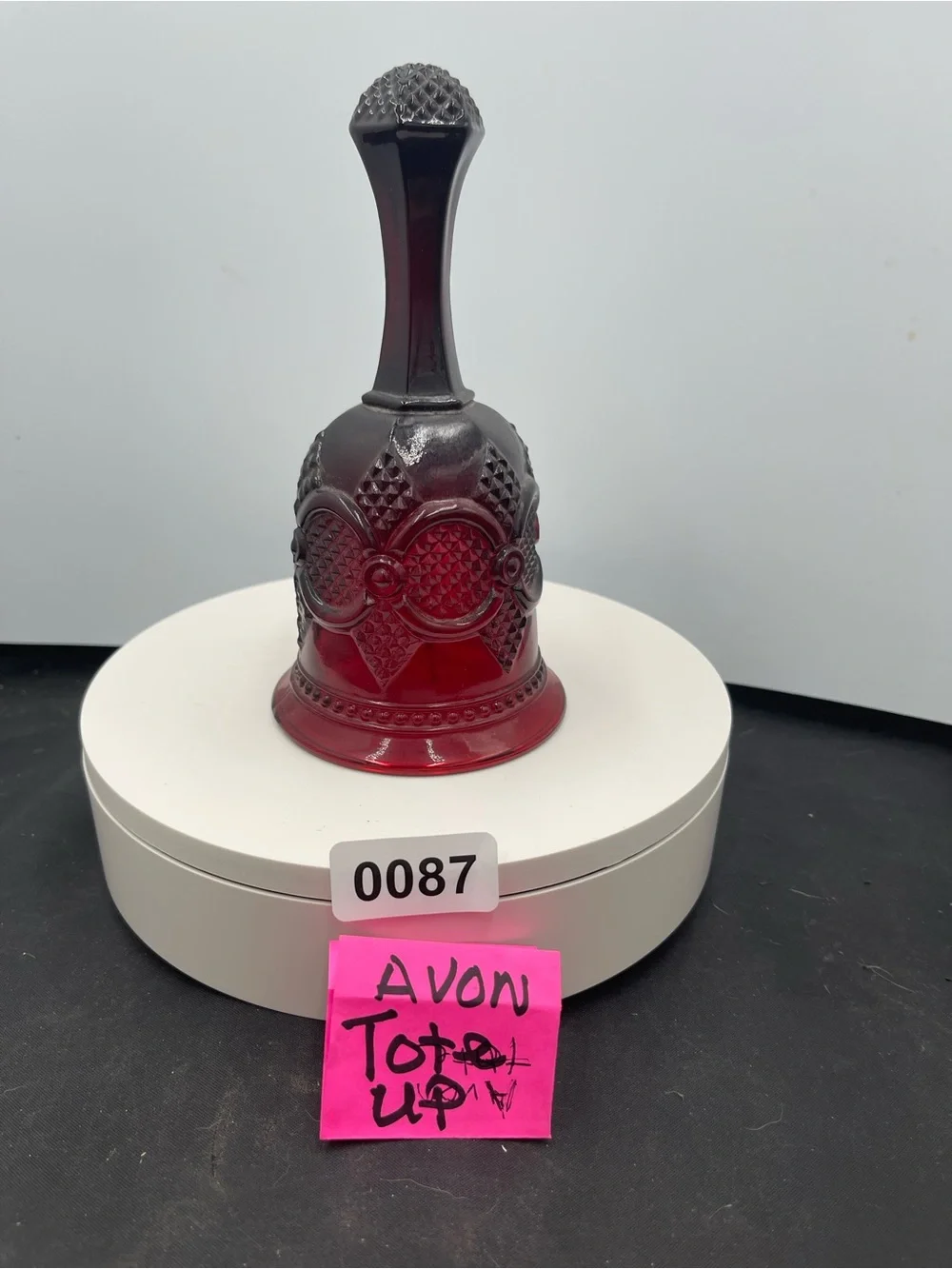 Avon Red and Black Glass Decorative Bell